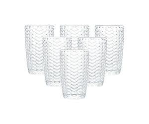 simpa Lucente Arrow Corrugation Hi-BallDrinking Glasses 380ml Set of 6