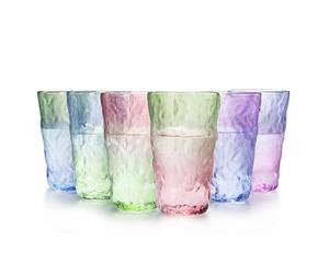 simpa Lucente Glacier Hi-Ball Drinking Glasses with Gradient Colours 360ml Set of 6