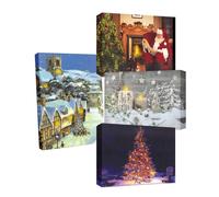 simpa Merry Christmas Festive Frames with Glowing LED Lights - Set of 4 simpa Multicolor