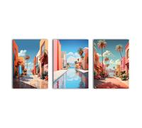 simpa Paradise Road 3 Panel Canvas Wall Art simpa Multicolor