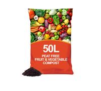 simpa Peat Free Nutrient Rich Fruit & Vegetable Compost - 50L in Dark Brown simpa Dark Brown