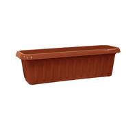 simpa Plastic Chunky Garden Trough Planter Pot in Terracotta | Size: Medium simpa Terracotta M