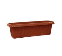 simpa Plastic Chunky Garden Trough Planter Pots 50cm Length - TERRACOTTA, Single Pot - Suitable for Indoor or Outdoor Use with DIY Drainage Holes.