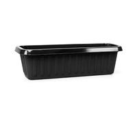 simpa Plastic Chunky Garden Trough Planter Pots 60cm Length - BLACK, Single Pot - Suitable for Indoor or Outdoor Use with DIY Drainage Holes.