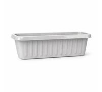 simpa Plastic Chunky Garden Trough Planter Pots 60cm Length - Suitable for Indoor or Outdoor Use with DIY Drainage Holes. (1, Platinum)
