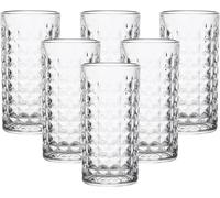 simpa Quilted Diamond Highball Glasses - 278ml - Set of 6 in Clear simpa Clear