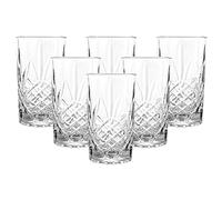 simpa Retro Style Highball Glasses 365ml Set of 6