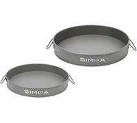 simpa Round 2PC Metal Colour Serving Trays Set with Handles in Grey simpa Grey
