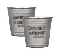 simpa S'Amuser en Chemin Vintage Style Planters - Set of 2 in Grey | Size: Small simpa Grey S