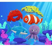 simpa Set of 5 Knitty Friends Soft Plush Toys Approx 12" / 30cm - Ocean Friends Collection simpa Multicolor