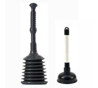 simpa Sink, Toilet & Drain Unblocker Plunger Set: Heavy Duty Bellow Plunger & Medium Drain Unblocker. Suitable for Domestic & Commercial Environments.