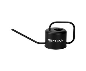 simpa Small Colour Metal 1.1L Indoor Watering Can with Long Easy Pour Spout - Matt Black