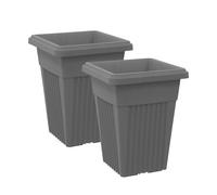 simpa Sovereign Pillar Upright Planters 32cm - Set of 2 in Dark Grey simpa Dark Grey