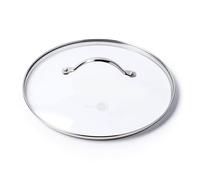 simpa Universal Glass Lid with Stainless Steel Handle, 26cm Dia in Metallic Silver simpa Metallic Silver