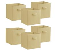 simpa Urban Living Multi Purpose 31cm Cubic Storage Box Collapsible Organiser Storage Cube Basket Bin for Clothes, Toys, Books, DVDs, Bedding, Towels and More (Cream)