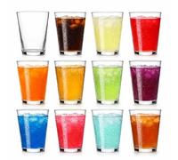 simpa V-Shaped Tumbler Drinking Glasses - 250ml Capacity - Set of 12 - Dishwasher Safe Everyday Water & Juice Glasses