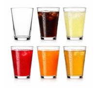 simpa V-Shaped Tumbler Drinking Glasses - 250ml Capacity - Set of 6 - Dishwasher Safe Everyday Water & Juice Glasses