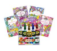 simpa Women's 4PC Colouring Books & Felt Tip Pen Set | Size: 4 Pack simpa Multicolor 4 Pack