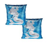 simpa Women's Magic Flip Reveal Sequin Plush Cushions - Blue Mermaid simpa Blue