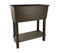 simpa XL Double-Tiered Raised Bed Taupe Plastic Trough Planter Long Pot - 76.5cm (L) x 74cm (H) x 36.5cm (D)