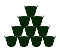 Simpahome 42L Eco-Friendly Recycled Flexi Tub - Dark Green - Multi-Purpose Robust Flexible Storage Container Bucket