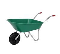 simpahome 85L Green Plastic Garden Wheelbarrow with Pnuematic tyre - Suitable for Light/Medium Garden Work.