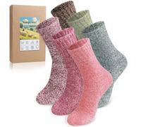 Simpcomf Thermal Socks for Women, Merino Wool Womens Socks 4-7 Warm Thick Winter Boot Bed Hiking Ladies Socks Gift 6 Pairs