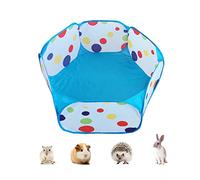 Simpcozy Hamster Playpen, Foldable Small Animal Playpen with Rainbow Dots Design Portable Indoor or Outdoor Exercise Fence For Hamster, Guinea Pig, Rabbits,Chinchillas and Hedgehogs (Blue)