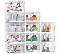 SIMPDIY Shoe Storage Shoe Boxes,12 pcs Clear Shoe Organizer Plastic Stackable Containers with Lids for Women/Men