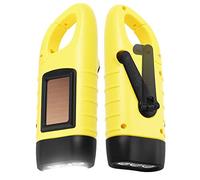 Simpeak 2Pcs Emergency Hand Crank LED Flashlight, Portable Dynamo Solar Powered Carabiner Energy Rechargeable Torch for Camping Climbing Hiking