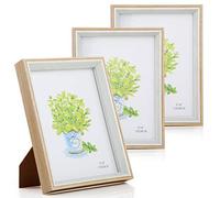 Simpeak 3 Pieces 8 "x 6" Portrait Photo Frame with Vertical/Horizontal Angle Bracket, 15 * 20cm Photo Frame for Home Office Decoration, White