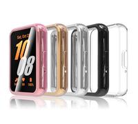 Simpeak 5-Pack Screen Protector Case Compatible with Samsung Galaxy Fit 3, TPU Soft Screen Protector Bumper Cover Replacement for Galaxy Fit 3, Transparent+Rose+Silver+Black+Rosegold