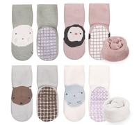 Simpeak Kids Socks, 4 Pairs Kids Socks in Autumn and Winter Non Slip Kids Toddler Socks with Grips Children Gift Socks for Boys Girls 3-5 Year - 2