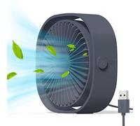 Simpeak Mini Usb Desk Fan Cooling quiet portable USB Powered ONLY (No Battery), 3 Speed Setting 360° Adjustable Swivel for Home and Travel