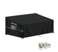 SIMPHAUS Deep Seat Couch Covers 3 Seater Garden Furniture Corner Sofa Covers,Outdoor Sofa Cover Waterproof Garden Seat Cover with Air Vents, Anti-UV Heavy Duty 420D Oxford Fabric 185x99x89/61cm