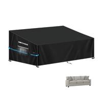 SIMPHAUS Garden Couch Covers Rattan Sofa Covers Waterproof 3 Seater Garden Bench Cover Waterproof Outdoor Furniture Lounge Sofa Cover Windproof Anti-UV 420D Oxford Fabric 205x85x81/61cm
