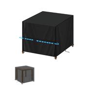 SIMPHAUS Garden Furniture Covers Waterproof for Fire Pit Table Set Outdoor Pizza Table Cover Fire Pit Covers Waterproof Square 80x80x80cm Garden Coffee Table Cover Windproof Anti UV 420D Oxford Fabric