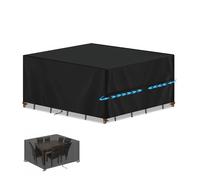 SIMPHAUS Garden Furniture Covers Waterproof Rectangular Garden Table Cover with Drawstring,Anti UV 420D Oxford Rattan Furniture Covers for Outside Garden Furniture,Garden Rattan Sofa Sets 200x140x90cm