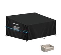 SIMPHAUS Garden Sofa Covers Waterproof 2 Seater Rattan Sofa Cover for Outdoor Furniture Cover Windproof Garden Corner Sofa Cover Anti-UV 420D Oxford Fabric Outdoor Seating Cover 155x99x89/61cm