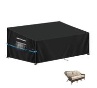 SIMPHAUS Patio Sofa Covers Waterproof,3 Seater Sofa Cover for Garden Furniture Covers for Outdoor Corner Sofa Garden Cover,420D Heavy Duty Oxford Fabric with Air Vents 205x99x89/61cm