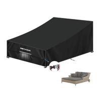 SIMPHAUS Rattan Sunbed Covers for Sun Loungers Stacking Covers Waterproof Anti UV Reclining Chair Cover Garden Furniture Cover 420D Oxford Fabric 205x130x40/90cm