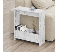Simpi Side Table - Slim End Table with Storage & Magazine Rack, 55x20x60cm