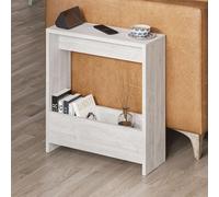 simpi wooden side table with magazine rack in ancient white