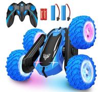 SIMPIM Remote Control Car,2.4GHz Electric Race Stunt Car,Double Sided 360° Rolling Rotating Rotation,LED Headlights RC 4WD High Speed Off Road for 6 7 8 9 10 11 12 Year Old boy Toys