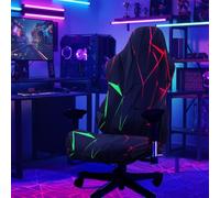 Simpkeely Blacklight Gaming Chair Cover - UV Reactive Neon Geometric Pattern Desk Chair Slipcover, Glow in The Dark Stretch Washable Chair Protector for Esports Chairs, Gamer Room Decor