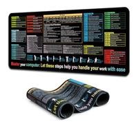 Simpkeely Excel Computer Shortcuts Mouse Pad - Waterproof Non-Slip Large Gaming Mouse Mat, Vibrant Design Cheat Sheet with Function Keys, and Navigation Tips for Productivity, Office - 80 x 30cm