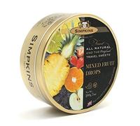 Simpkins Candy Travel Sweets | Mixed Fruit Drops | 7 Oz, Tin (Pack of 12)