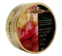 Simpkins Rhubarb & Custard Drops Travel Tin 200g