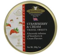 Simpkins Strawberry and Cream Flavour Travel Sweets 200 G (Pack of 6)