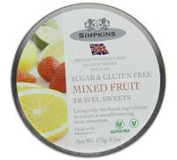 Simpkins Sugar Free Mixed Fruit Travel Sweets 175g Tin (Pack of 3)